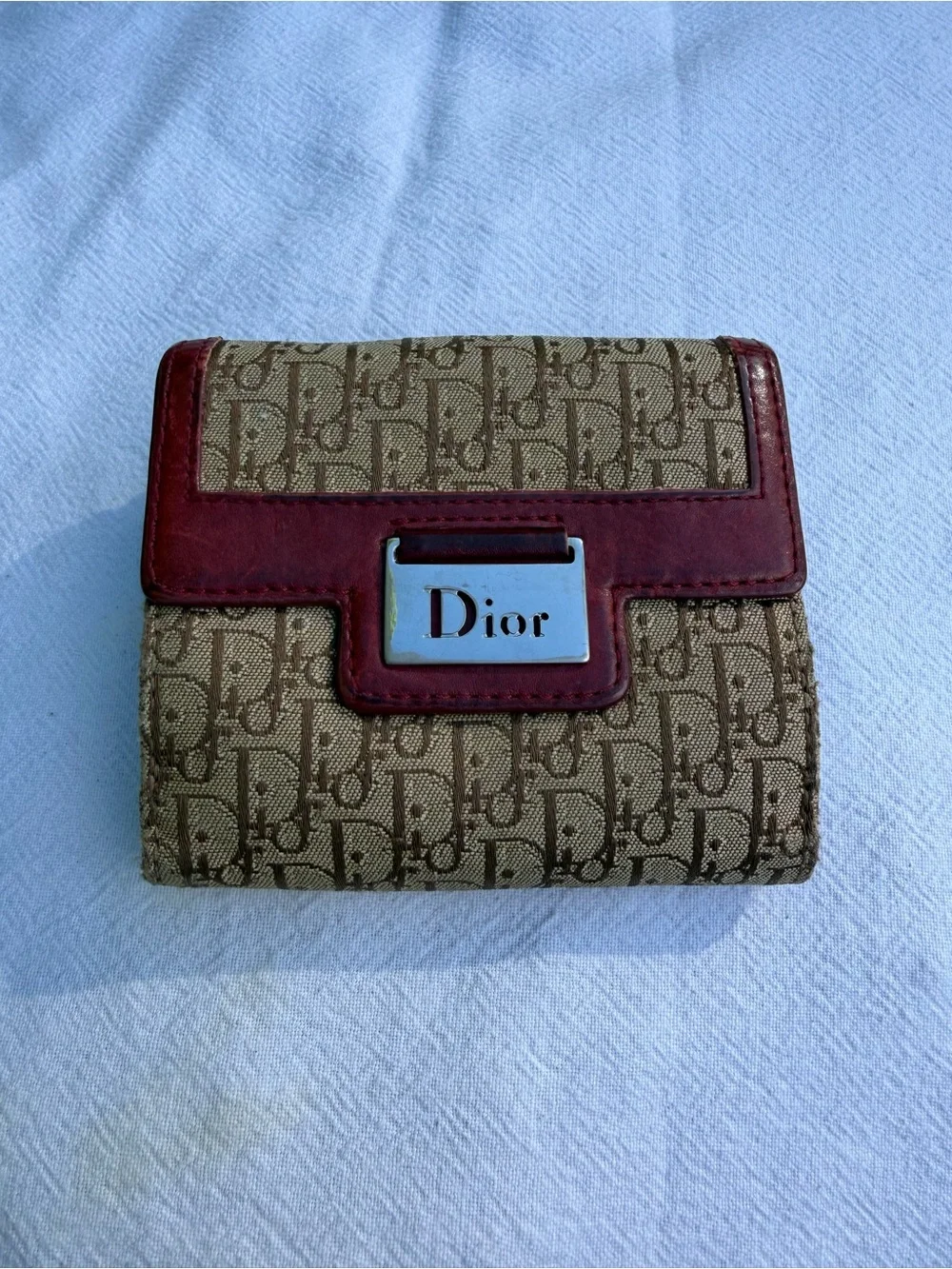Vintage Christian Dior Trotter Canvas Compact Wallet